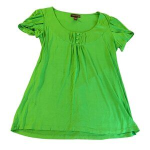 Cable & Gauge Womens Green Short Sleeve Blouse Size Large